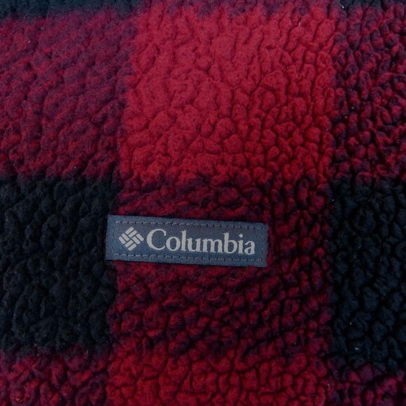 Columbia Shirt Jacket Women M Red Buffalo Plaid Checks South End Sherpa Shacket - Picture 4 of 11